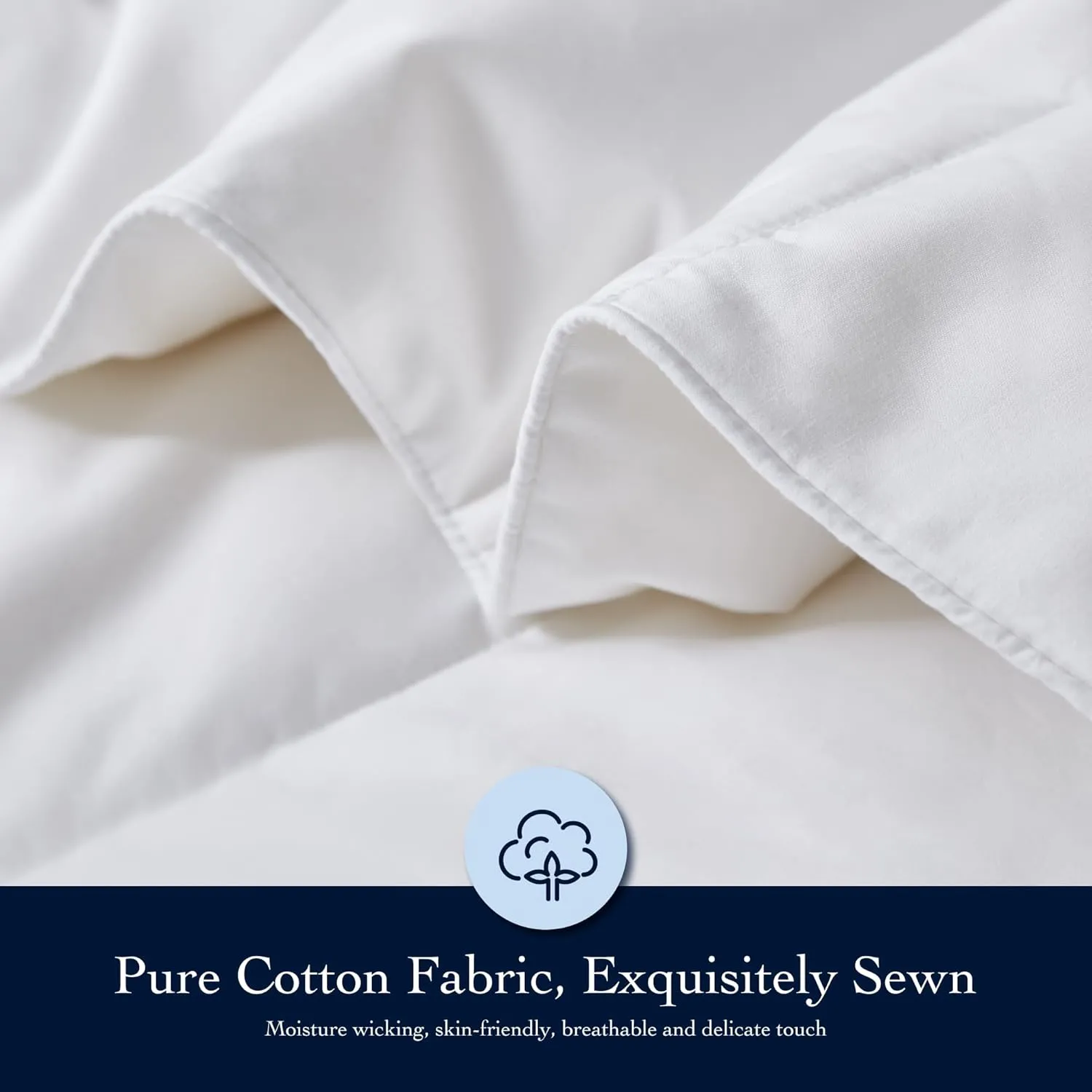 Serta Down Fiber Comforter Queen Size-All Season Duvet Insert, Luxury Fluffy Bed Comforter 100% Cotton 300 Thread Count Shell, Down Feather Fiber 500 Fill Power with Corner Taps, White 90x90inch