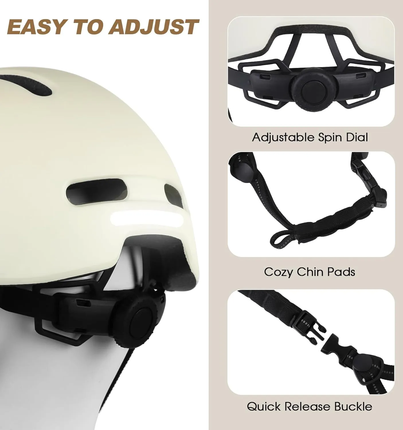 Shinmax Adult Bike Helmet for Men & Women - Lightweight Adjustable Baseball Cap Style Cycling Helmet with Reflective Strip, Perfect for Urban Commuter & Road Biking