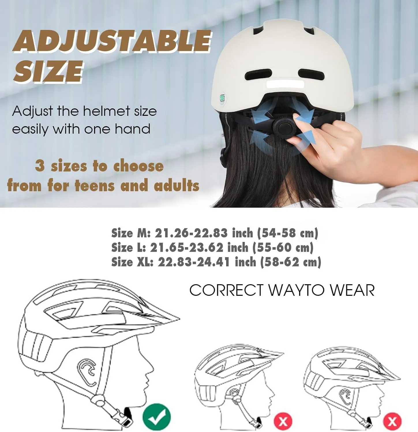 Shinmax Adult Bike Helmet for Men & Women - Lightweight Adjustable Baseball Cap Style Cycling Helmet with Reflective Strip, Perfect for Urban Commuter & Road Biking