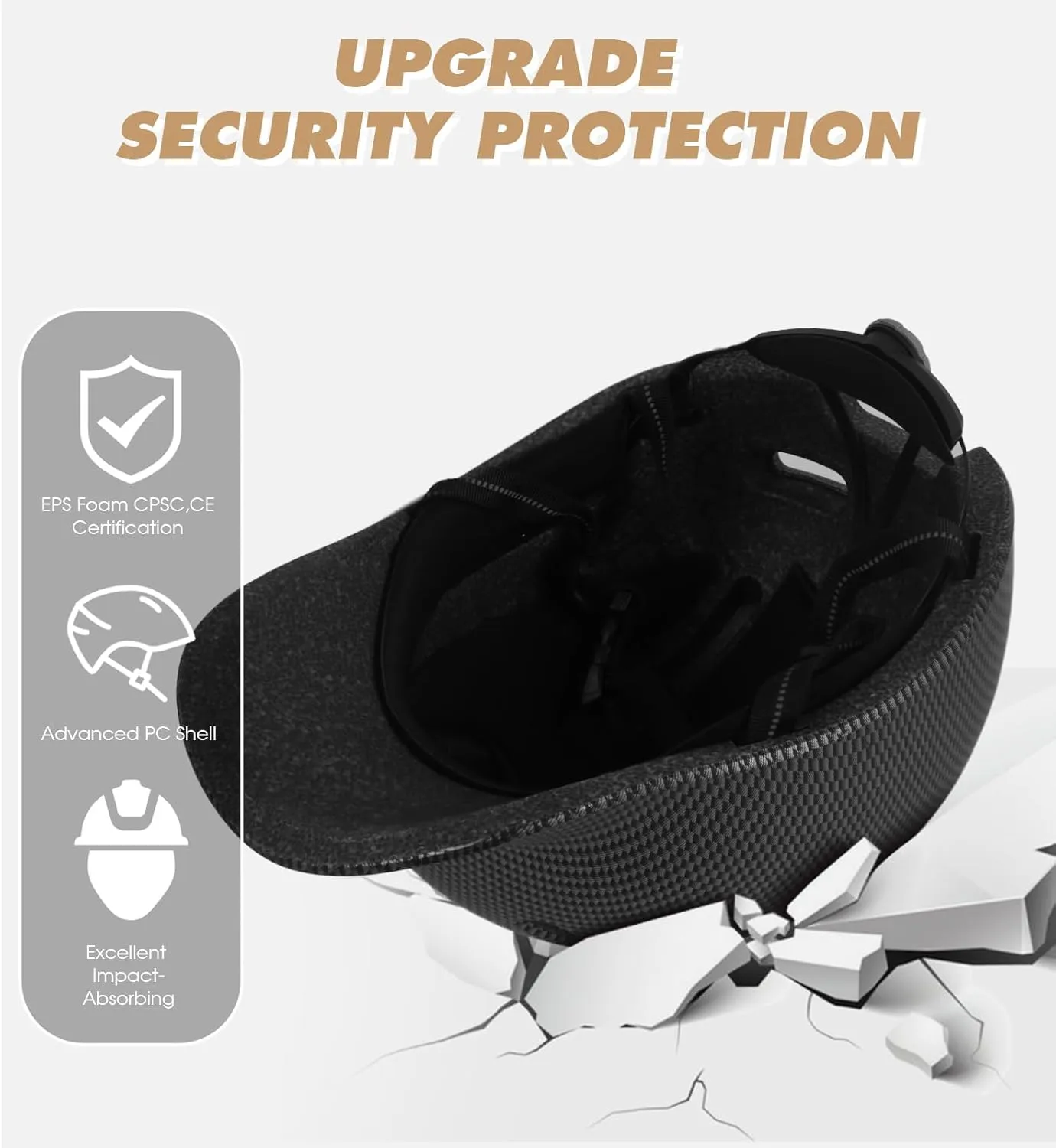 Shinmax Adult Bike Helmet for Men & Women - Lightweight Adjustable Baseball Cap Style Cycling Helmet with Reflective Strip, Perfect for Urban Commuter & Road Biking