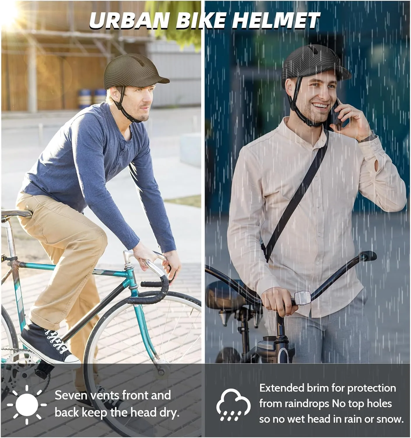 Shinmax Adult Bike Helmet for Men & Women - Lightweight Adjustable Baseball Cap Style Cycling Helmet with Reflective Strip, Perfect for Urban Commuter & Road Biking