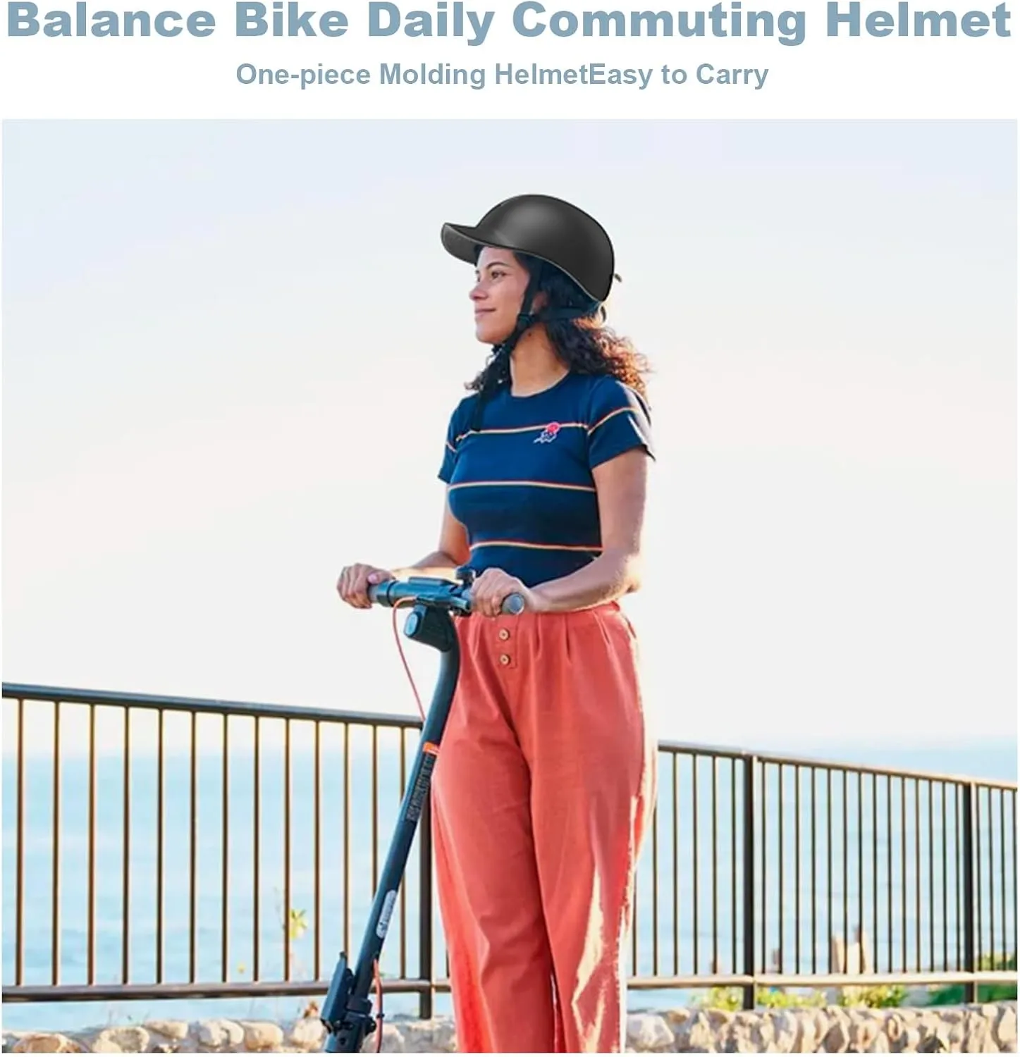 Shinmax Bike Helmet - Lightweight Adjustable Baseball Cap Style Cycling Helmet with Long Visor, Reflective Strip, for Urban Commuter, Mountain & Road Biking