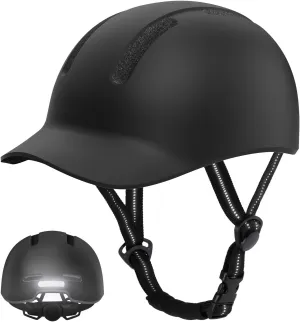 Shinmax Bike Helmet - Lightweight Adjustable Baseball Cap Style Cycling Helmet with Long Visor, Reflective Strip, for Urban Commuter, Mountain & Road Biking