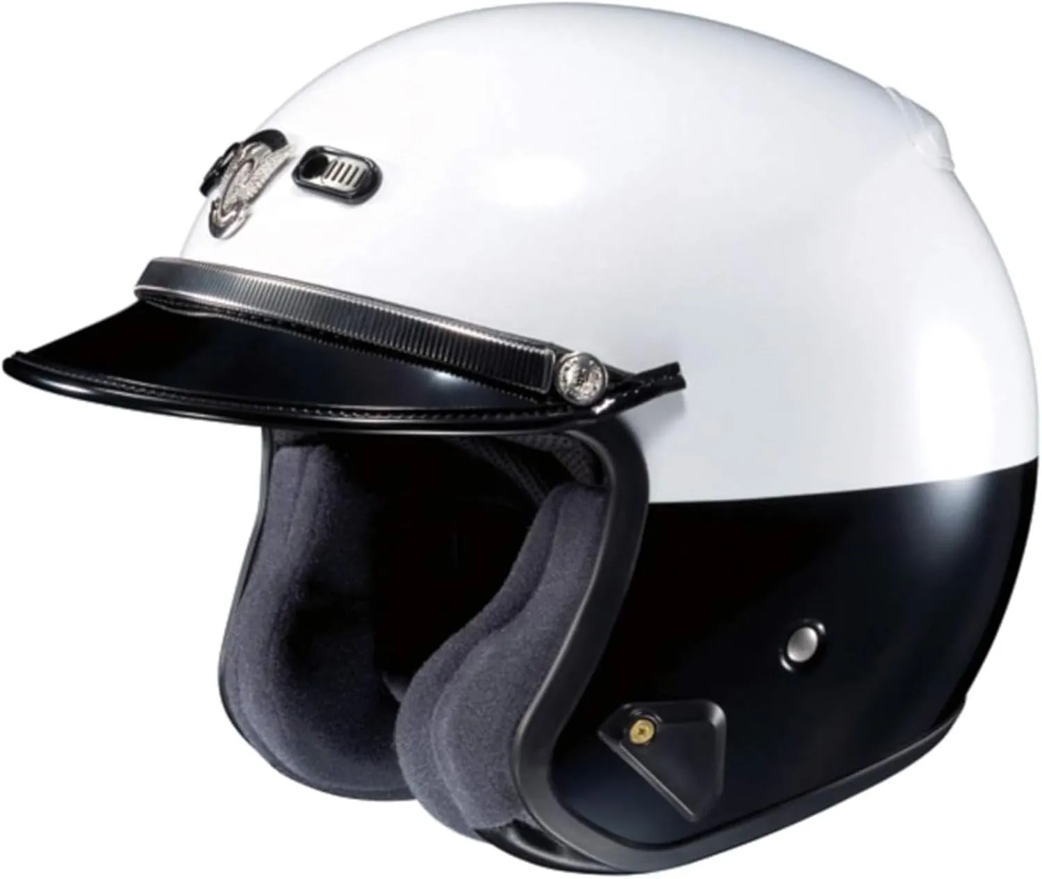 Shoei RJ Platinum-LE Low Rise Adult Street Motorcycle Helmet - Black/White/Large