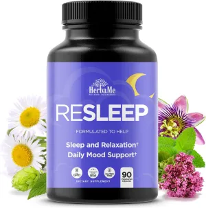 Sleep Aid Support Supplement - Melatonin Free Formula with Magnesium, Valerian, Chamomile, Apigenin, Helps Restful Sleep and Relaxation, No Grogginess Sleeping Pills
