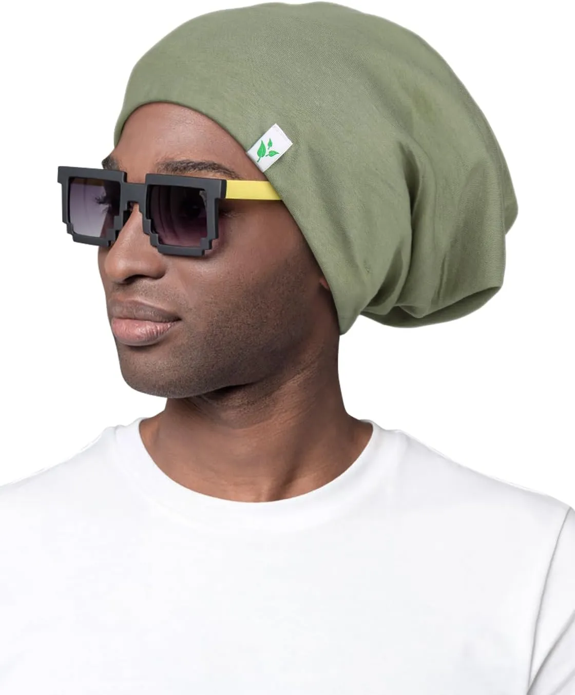 Sleep Cap-2Pcs Designed for Men with Natural Curly Wave Hair Satin Lined,Gifts for Boyfriend,Husband & Dad,