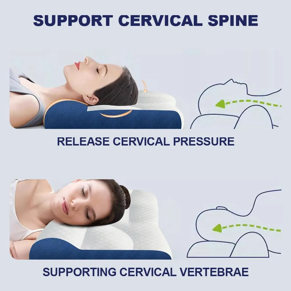 Sleep Enhancing Cervical Support Comfort Goose Down Pillow, 2025 New Cervical Neck Pillow for Sleeping, Ergonomic Sleep Enhancing Cervical Support Pillow (Green)