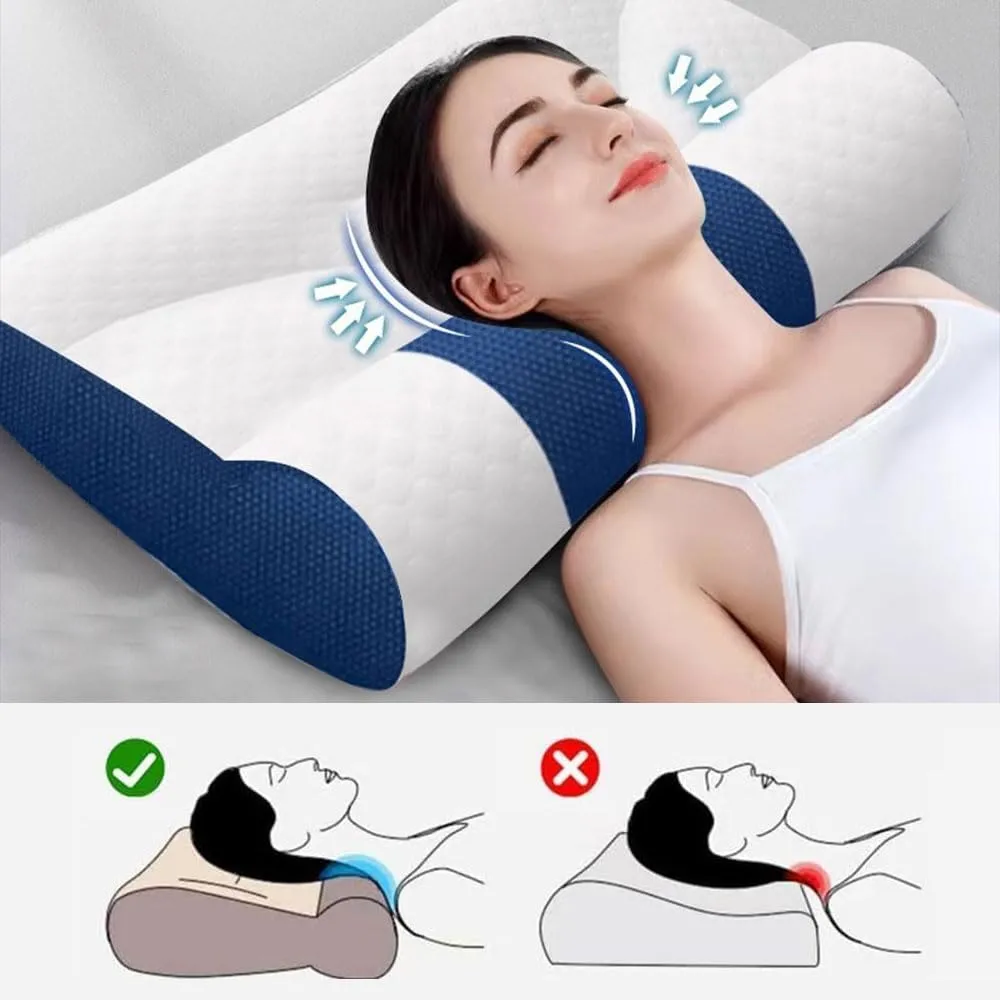 Sleep Enhancing Cervical Support Comfort Goose Down Pillow, 2025 Upgraded Ergonomic Sleep Enhancing Cervical Support Pillow, Premium Cervical Neck Pillow for Sleeping (Green, Medium)