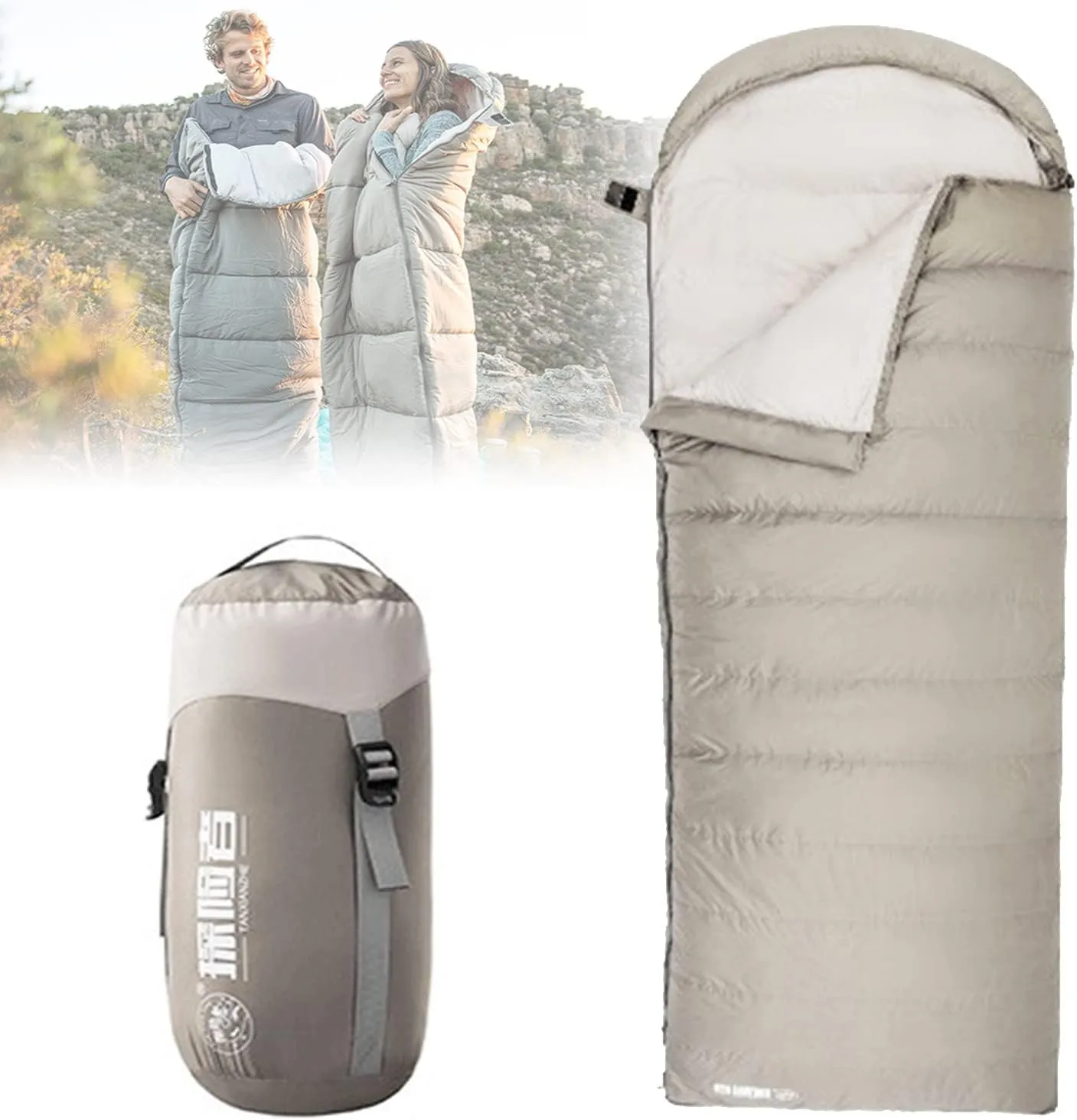 Sleeping Bag for Adults 300g/600g Fill Down Sleeping Bag Cold Weather Ultralight Sleeping Bag with Compression Sack Can be Used as a Down Blanket Duvet,for Backpacking,Camping,Hiking,600gDownFilling