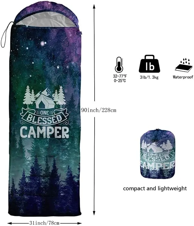 Sleeping Bag for Adults Kids,Green Mountain Camp Van-Lightweight Warm Portable Outdoor Indoor-Waterproof Cold Weather Resistant Sleeping Bag for Camping Hiking