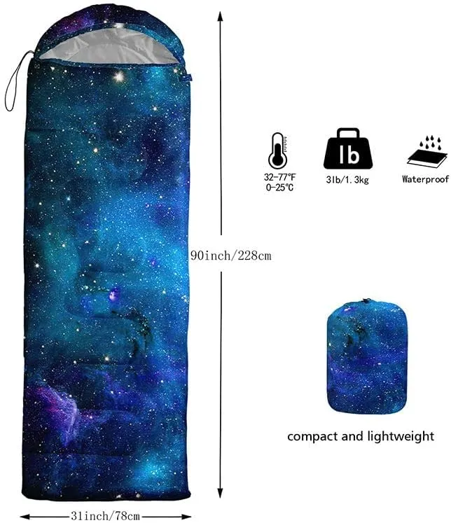 Sleeping Bag for Kids Adults,Brown Giraffe Fur Pattern-Lightweight Warm Portable Outdoor Indoor-Waterproof Cold Weather Resistant Sleeping Bag for Camping Hiking