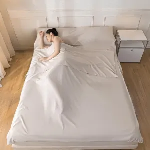 Sleeping Bag Liner Ultralight Sleep Sack Travel Washed Cotton Sheets for Hotel Bags for Adults Liners, Lightweight Single & Double Camping Sleeping Inner Hostel Fresh Back Hiking Bed