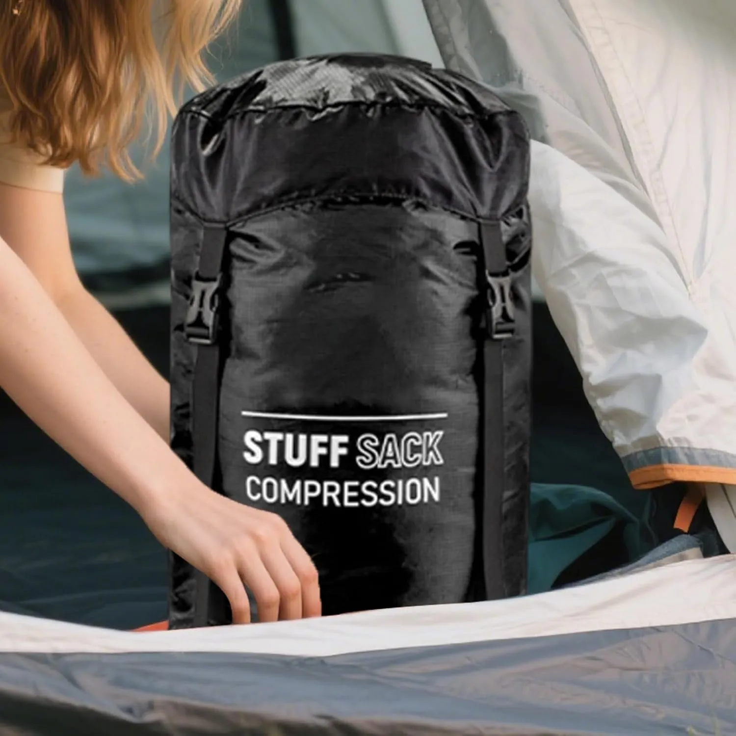 Sleeping Bag Stuff Sack | Waterproof Compression Sack - Lightweight Breathable Reusable Outdoor Gear for Hiking Supplies Camping Travel