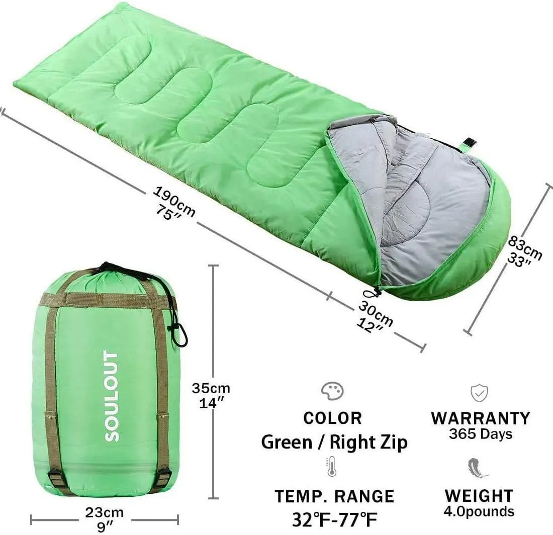 Sleeping Bag,3-4 Seasons Warm Cold Weather Lightweight, Portable, Waterproof Sleeping Bag with Compression Sack for Adults & Kids - Indoor & Outdoor: Camping, Backpacking, Hiking