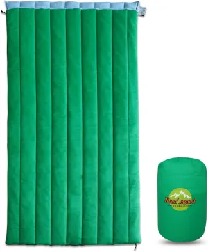 Sleeping Bags for Adults 3 Season Warm & Cool Weather Water-Resistant Camping Bag -Obese People Sleeping Bag Camping Gear -Hiking Outdoor Travel Backpacking with Compression Bags (Dark Blue/Green)