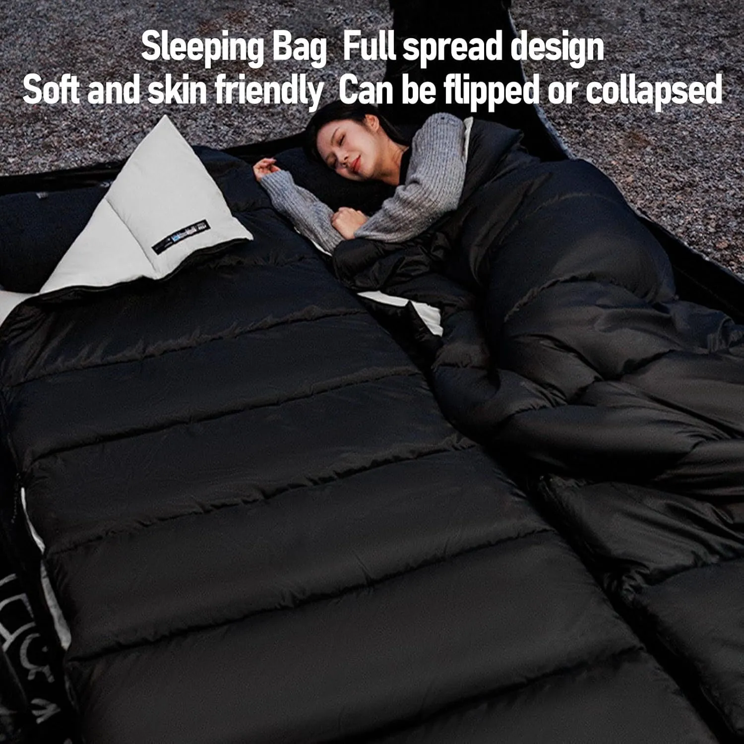Sleeping Bags for Adults, 3 to 4 Seasons Warm Cold Weather Lightweight Camping Bags, Down Cotton Fill, Machine Washable, Portable with Compression Sack for Indoor Outdoor