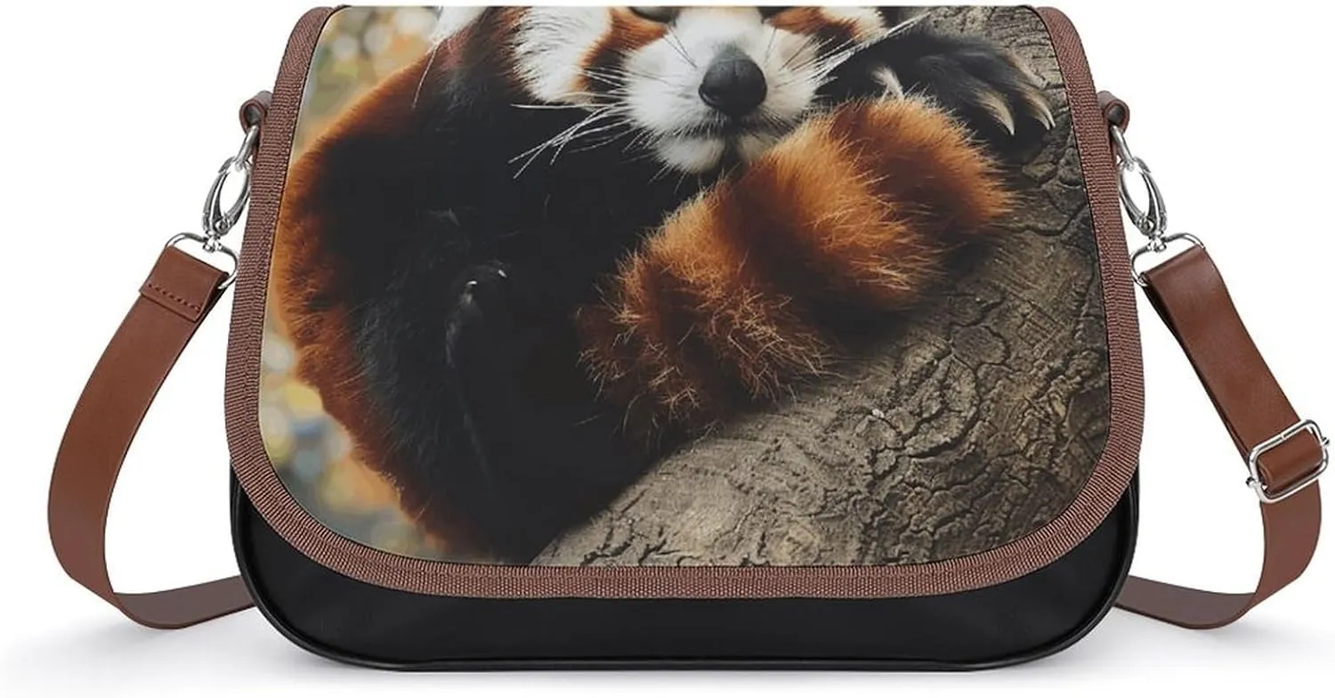 Sleeping in A Tree Shoulder Bags PU Leather Shoulder Handbag Large Capacity Crossbody Bag for Women