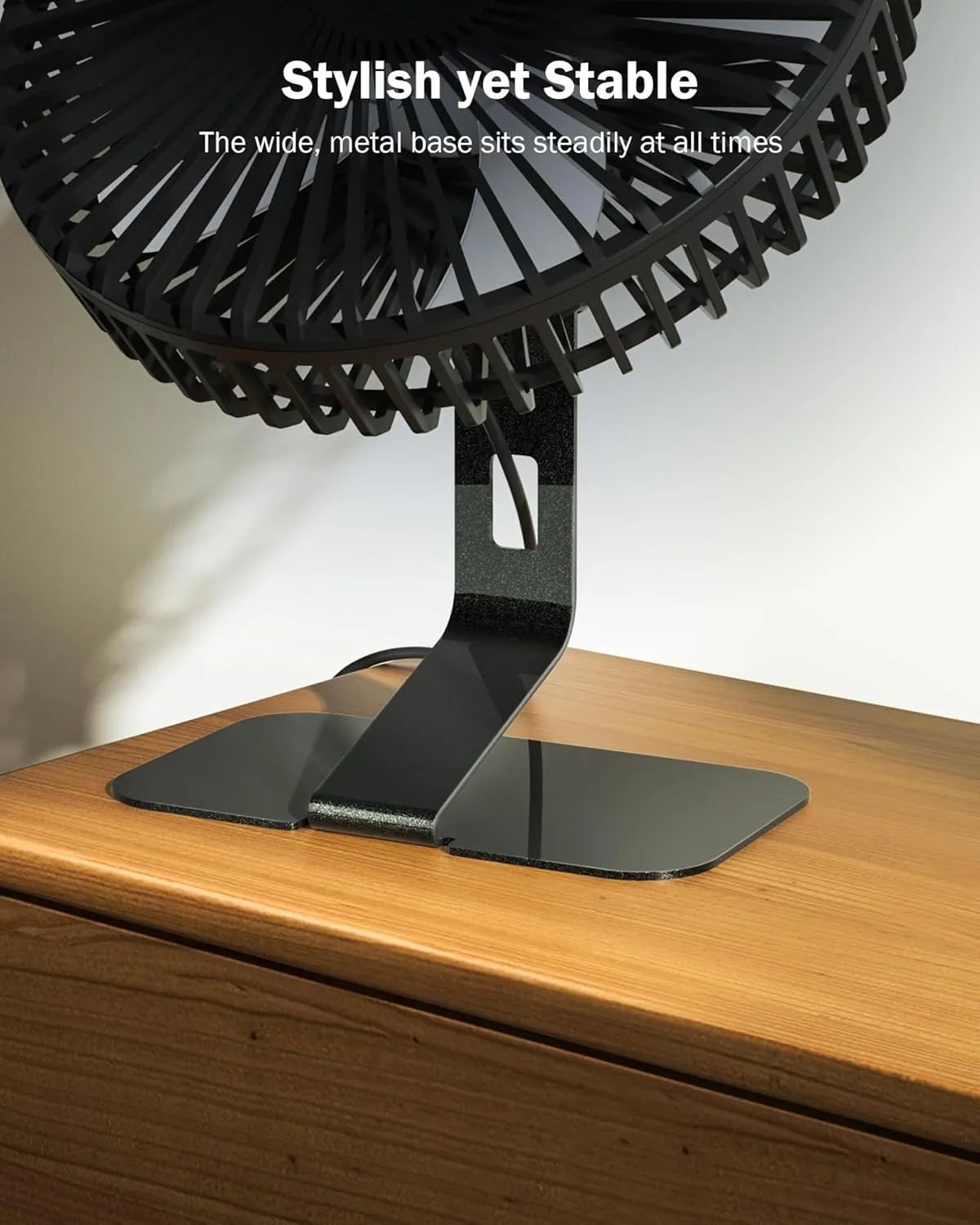 SLENPET 6 inch USB Desk Fan, 4 Speeds, Ultra-quiet, 90° Adjustment for Better Cooling, Portable Mini Powerful Desktop Table Fan, Small Personal Fan for Home Office, Metal Base, Black