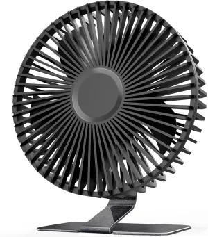 SLENPET 6 inch USB Desk Fan, 4 Speeds, Ultra-quiet, 90° Adjustment for Better Cooling, Portable Mini Powerful Desktop Table Fan, Small Personal Fan for Home Office, Metal Base, Black