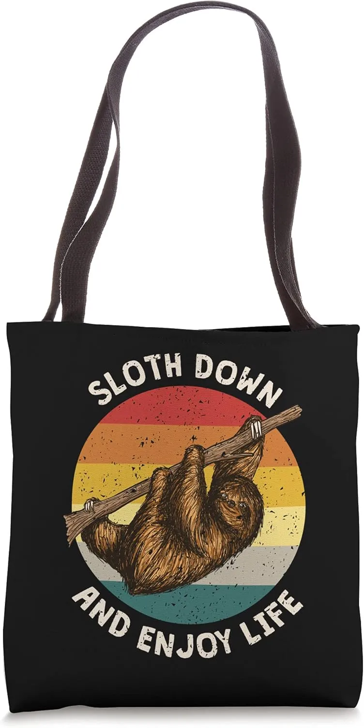 Sloth Down And Enjoy Life Lazy Inspirational Inactive Tote Bag