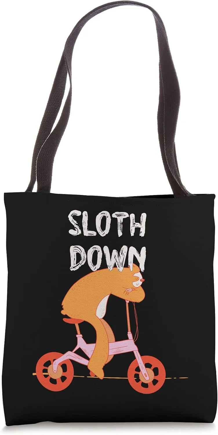 Sloth Down Funny Lazy Humor Inactive Inspirational Tote Bag