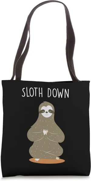 Sloth Down Funny Lazy Humor Inactive Inspirational Tote Bag
