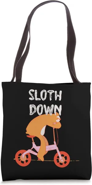 Sloth Down Funny Lazy Humor Inactive Inspirational Tote Bag