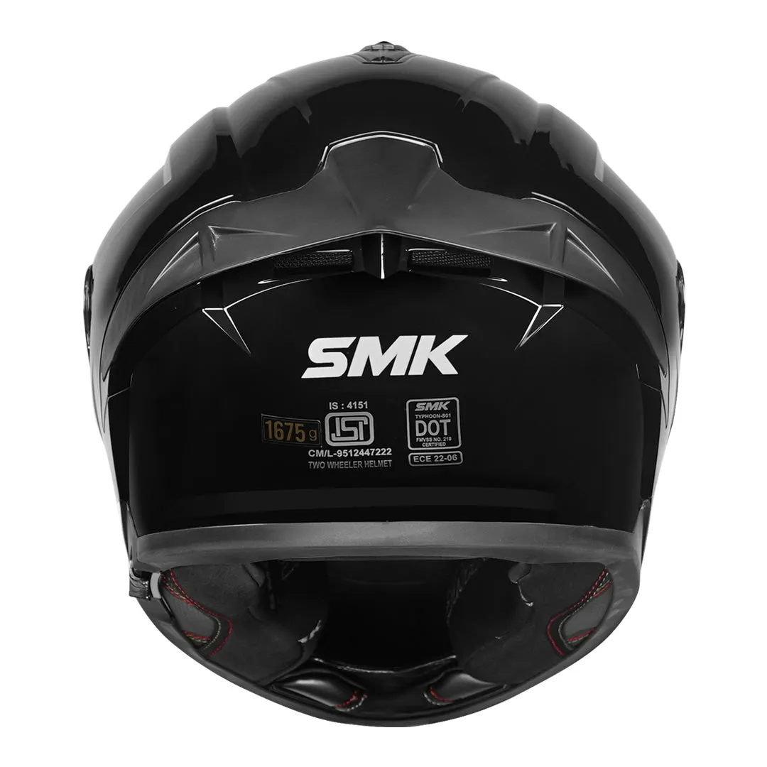 SMK Typhoon Solid Gloss Black Helmet