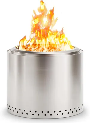 Smokeless Fire Pit, 19.7 inch Firepits for Outside with Removable Ash Pan, Portable Low Smoke Stainless Steel Outdoor Fire pits, Lightweight Wood Burning Smokeless Firepit for Camping, Bonfire, Picnic