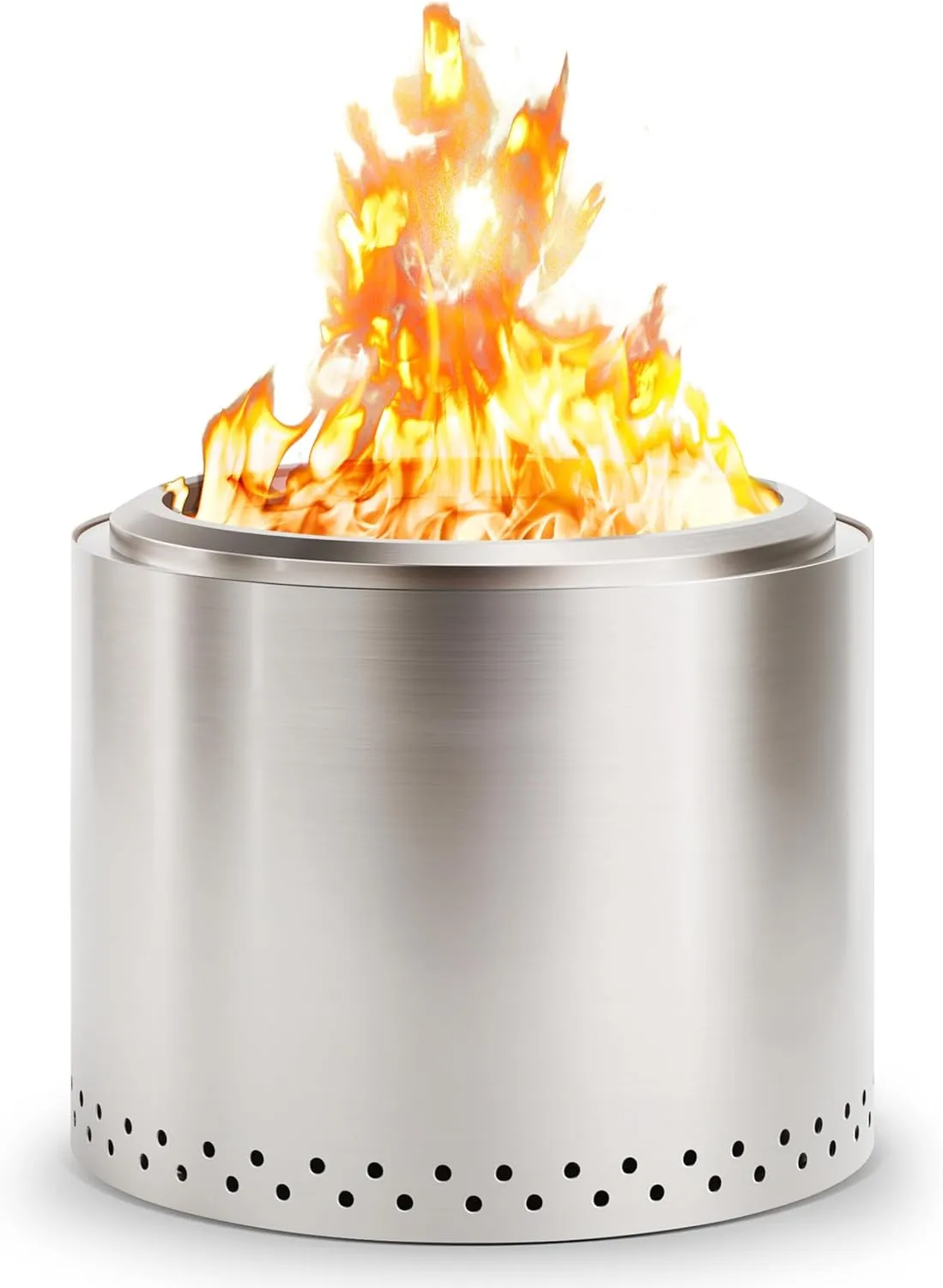 Smokeless Fire Pit, 19.7 inch Firepits for Outside with Removable Ash Pan, Portable Low Smoke Stainless Steel Outdoor Fire pits, Lightweight Wood Burning Smokeless Firepit for Camping, Bonfire, Picnic