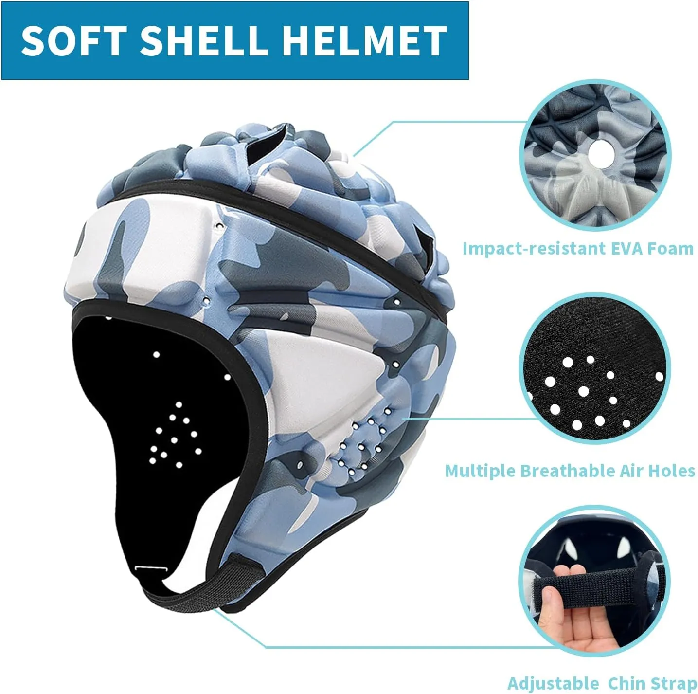 Soft Flag Football Helmet 7v7 Rugby Padded Headguards Protective Gear for Youth Kids