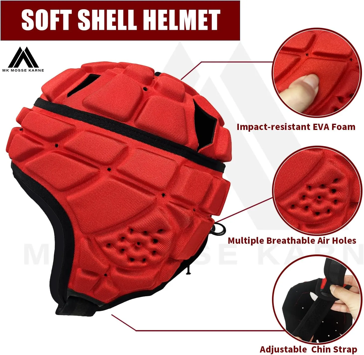 Soft Shell Flag Football Helmet 7v7 Padded Helmet Rugby Headguards for Youth Kids Adults