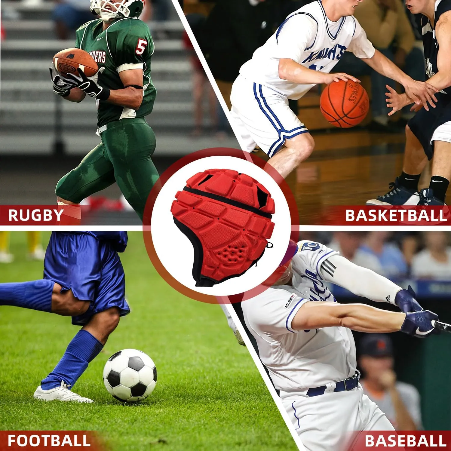 Soft Shell Flag Football Helmet 7v7 Padded Helmet Rugby Headguards for Youth Kids Adults