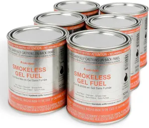 Solo Stove Pure Gel Fuel Can, Made in The USA, for Indoor/Outdoor Use, Perfect for Making Smores, Tabletop Fire Pit, Clean-Burning and Smoke-Free (13 oz. - Pack of 6)