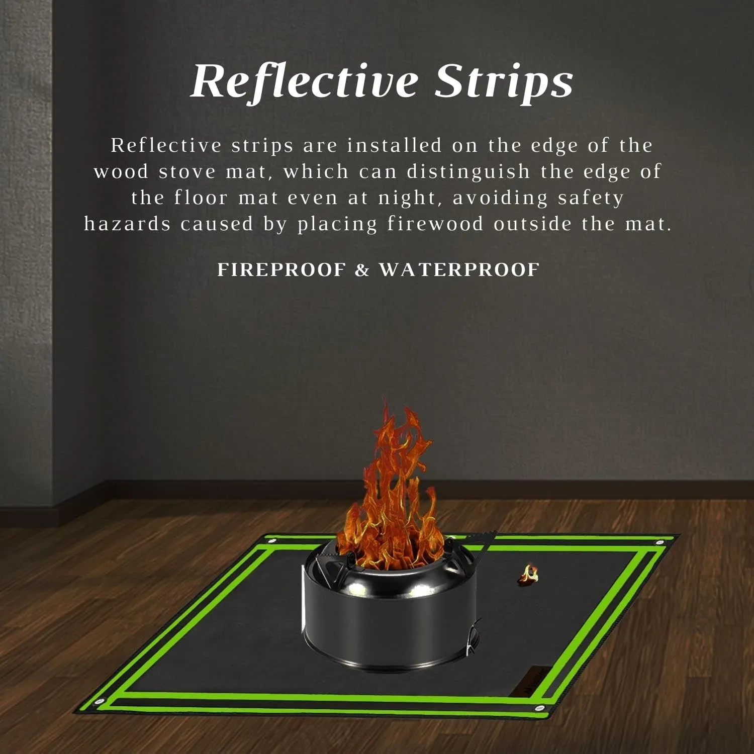 SoloWilder Wood Stove Mat 32" x 20" Fire Pit Grill Mat for Tent Stove Deck Patio Grass Lawn Campsite Insulation Protection