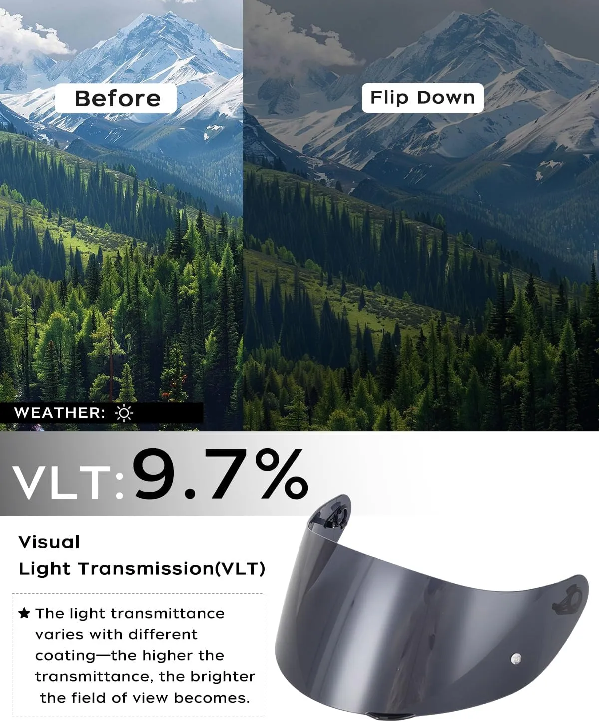 Soman K1 Helmet Visor Replacements, K1S Tinted Helmet Visor Compatible with K1 K1S K3SV K5 K5S UV Protection (Deep Smoke)