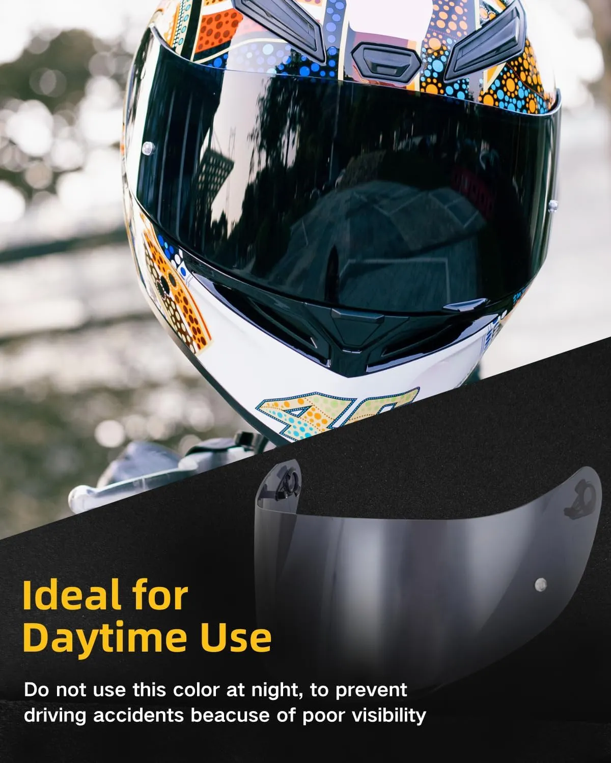 Soman K1 Helmet Visor Replacements, K1S Tinted Helmet Visor Compatible with K1 K1S K3SV K5 K5S UV Protection (Deep Smoke)
