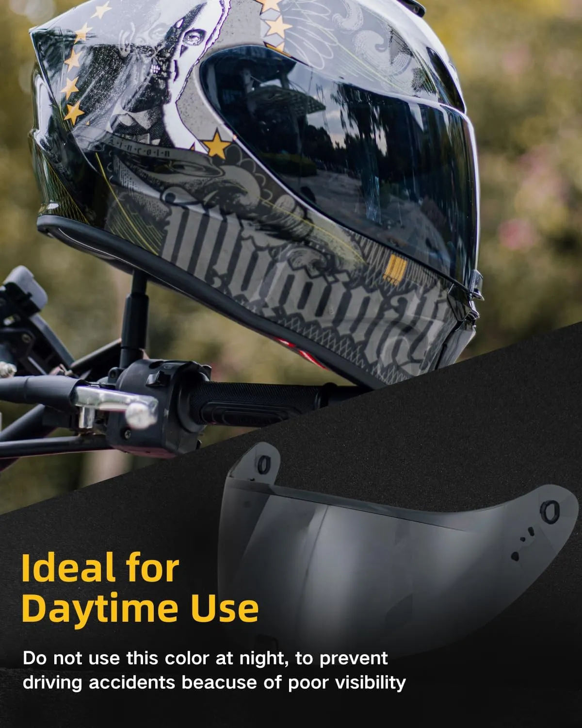 Soman R420 Helmet Visor Replacement, R420 Face Shield Alternatives Compatible with R420 Helmet UV Protection (Tinted Smoke)
