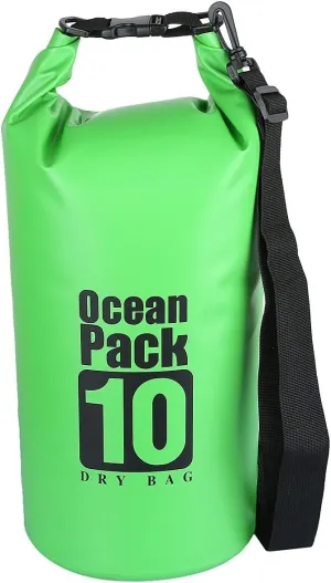 Sportmusies Waterproof Dry Bag - Roll Top Dry Compression Sack Keeps Gear Dry for Kayaking, Beach, Rafting, Boating, Hiking, Camping and Fishing (10L, Green)