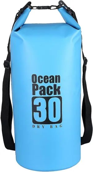 Sportmusies Waterproof Dry Bag - Roll Top Dry Compression Sack Keeps Gear Dry for Kayaking, Beach, Rafting, Boating, Hiking, Camping and Fishing (30L, Blue)