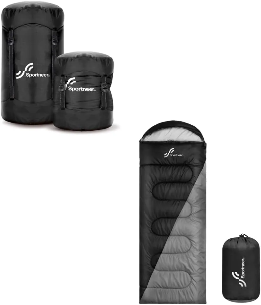 Sportneer Sleeping Bags for Adults Sleeping Bag Compression Sack Waterproof Lightweight Camping Sleeping Bag Stuff Sack for Backpacking Hiking Camping Travel