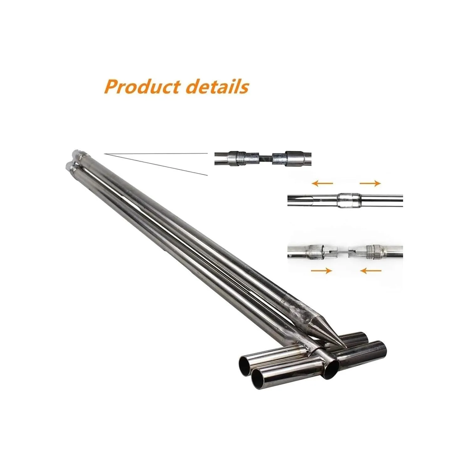 Stainless Steel Grains Powder Sampler Probe Rotary Handle Granule Solid Sack Bag Sampling Thief Double Tubes 3 Slots(Folding Sampler,38mmx 2m)