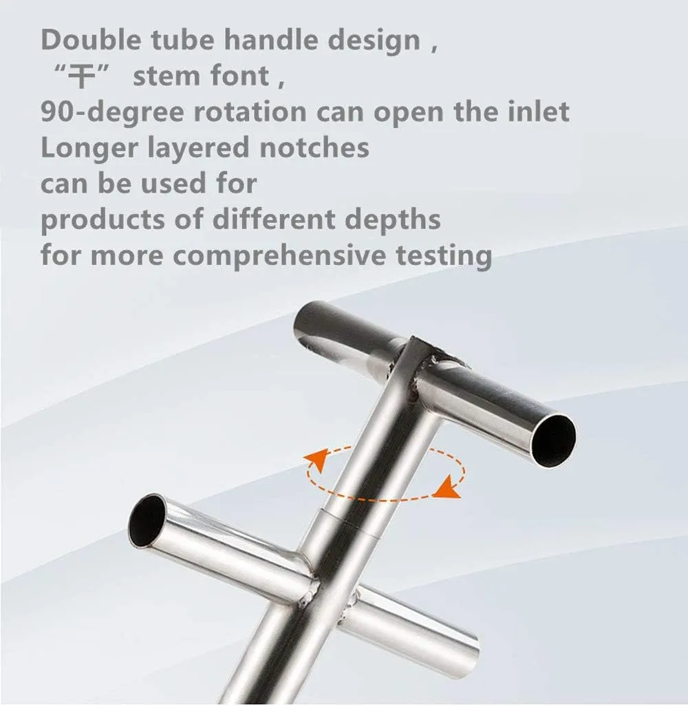 Stainless Steel Grains Powder Sampler Probe Rotary Handle Granule Solid Sack Bag Sampling Thief Double Tubes 3 Slots(Size:38mmx 2m /1.5X 78.7inch,Color:Section Sampler)