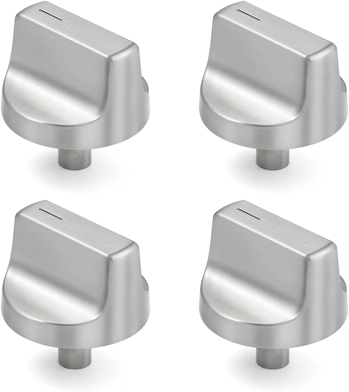 Stainless Steel W11517334 Stove knobs Replacement for Whirlpool Stove Parts Oven Knobs WEG745H0FS0 WEG515S0FS0 W11122869 Whirlpool Gas Range Parts Cooktop Control Knobs 4 Pcs