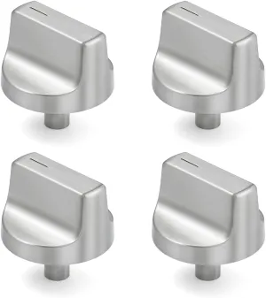 Stainless Steel W11517334 Stove knobs Replacement for Whirlpool Stove Parts Oven Knobs WEG745H0FS0 WEG515S0FS0 W11122869 Whirlpool Gas Range Parts Cooktop Control Knobs 4 Pcs