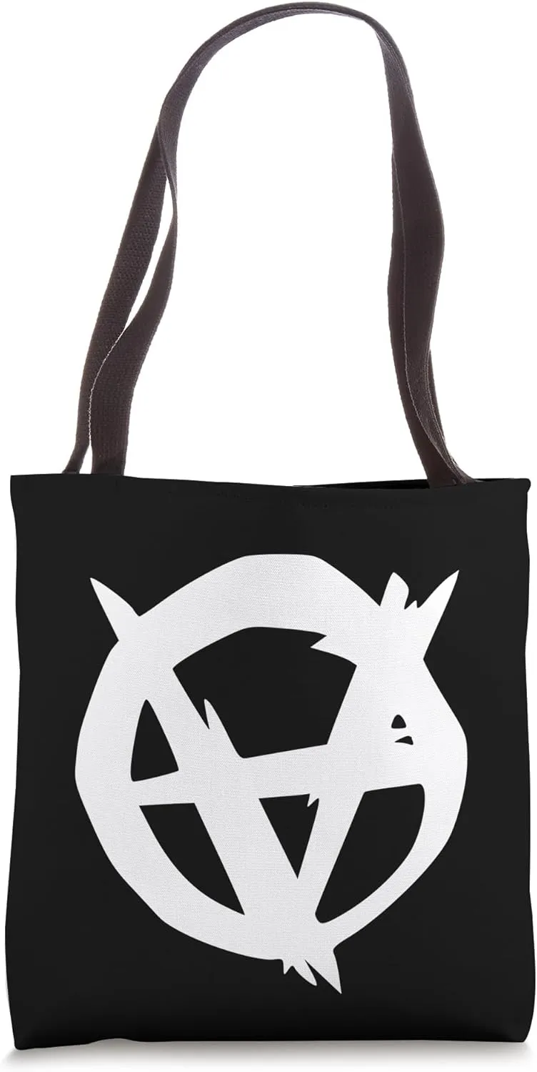 Stark White Anarchy in distress - Upside down Anarchy Tote Bag