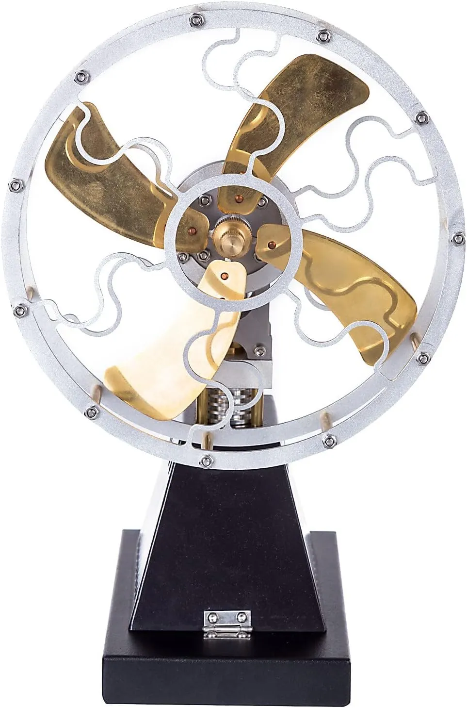 Stirling Engine Model Kit, Vintage Heat-Powered Stove Fan Stirling Engine with 160mm Blade for Physical Science Experiment Display