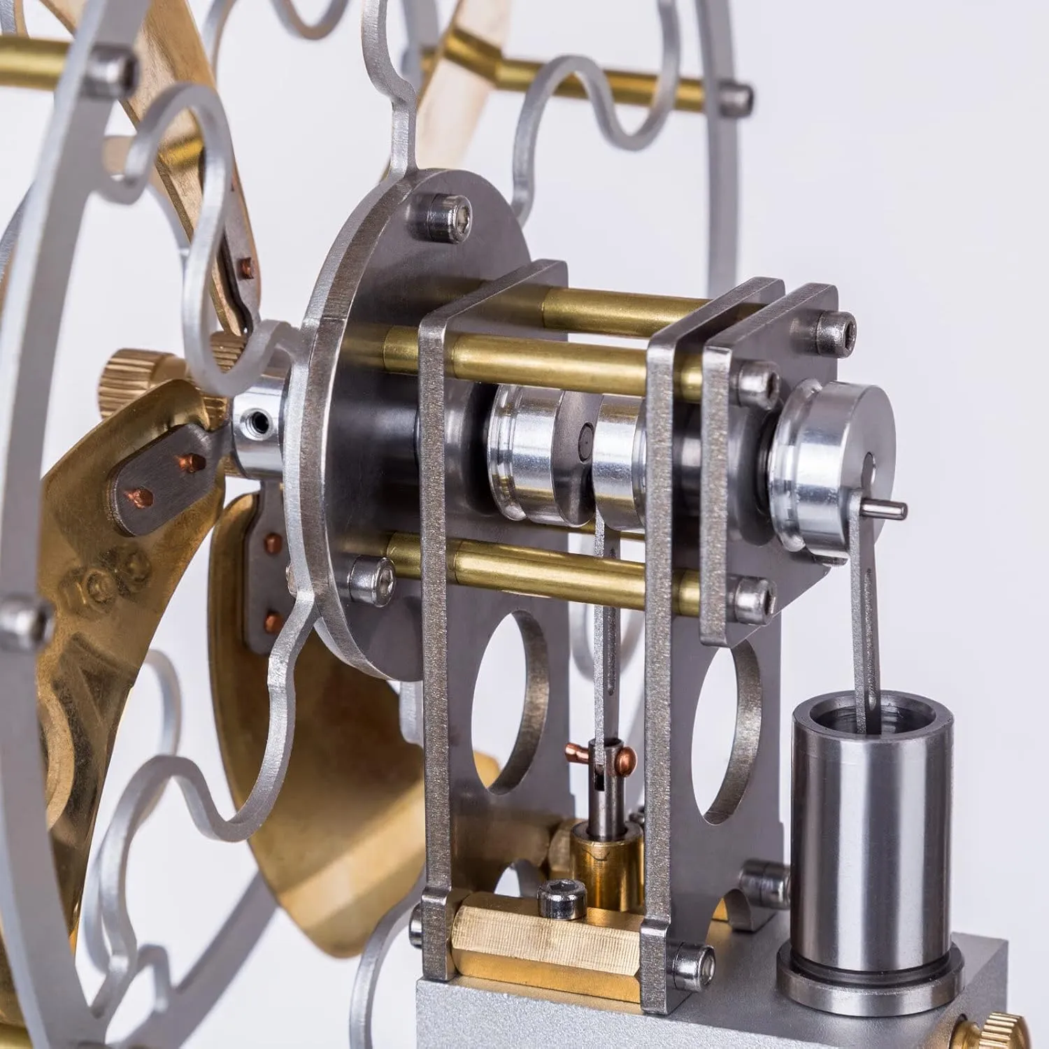 Stirling Engine Model Kit, Vintage Heat-Powered Stove Fan Stirling Engine with 160mm Blade for Physical Science Experiment Display