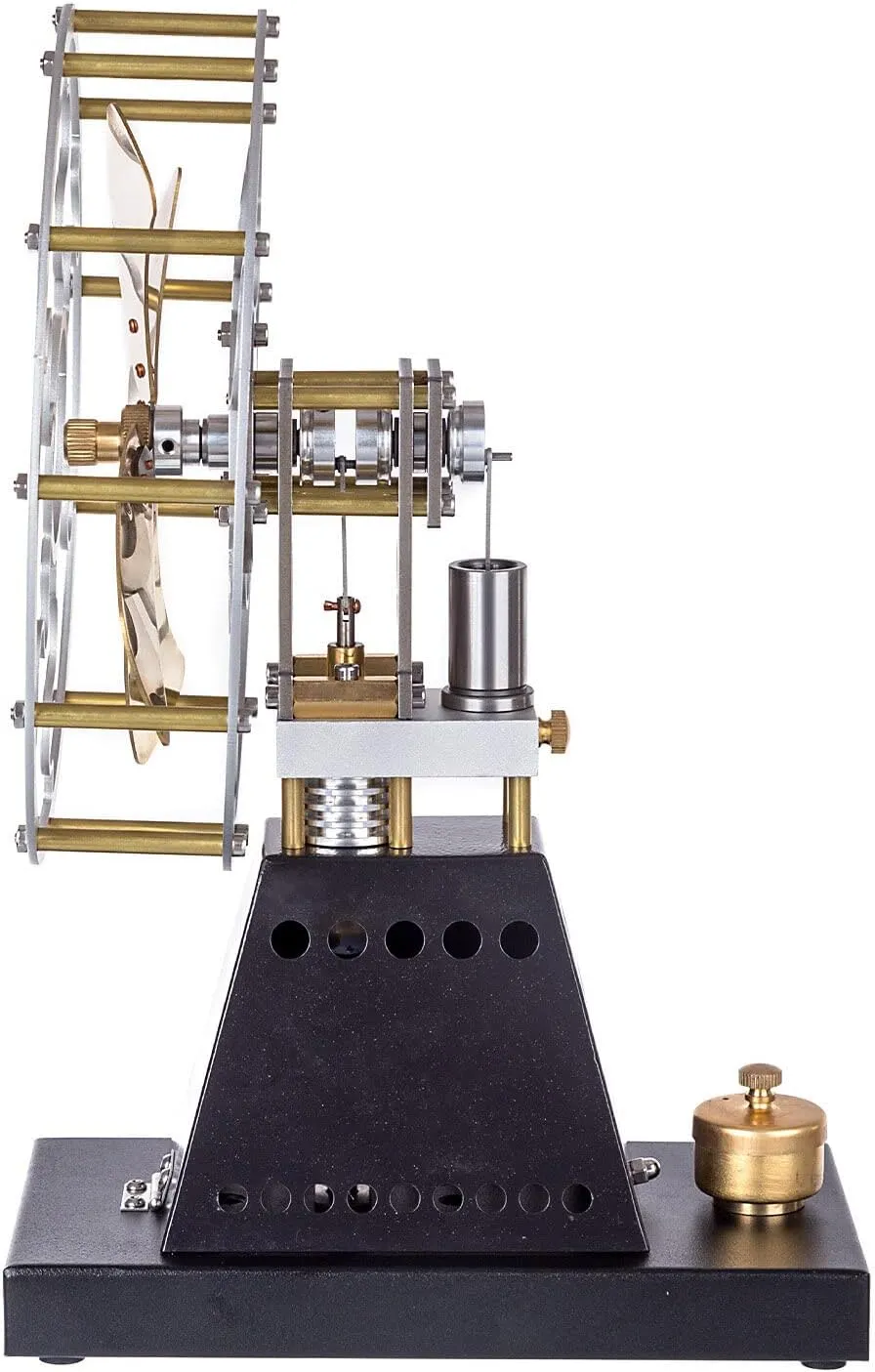 Stirling Engine Model Kit, Vintage Heat-Powered Stove Fan Stirling Engine with 160mm Blade for Physical Science Experiment Display