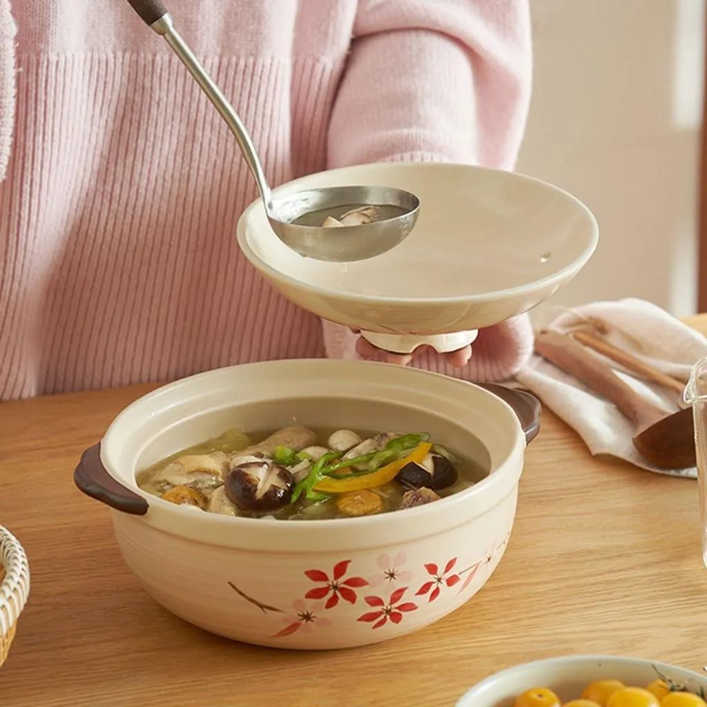 Stockpot Modern Ceramic Casserole Stew Pot Household Gas Dry-cooked Clay Pot Rice Gas Stove Soup Light Luxury Small Casserole Soup Pots (C B)